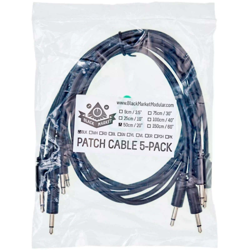 Black Market Modular Patch Cable 5-pack 50 cm Grey Offre Du Jour