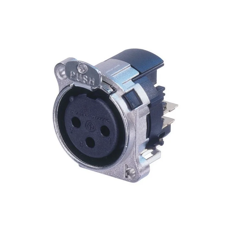 EMBASE XLR FEMELLE NEUTRIK 3 BROCHES COUDEE 90° GAUCHE (70100) Offre Spéciale