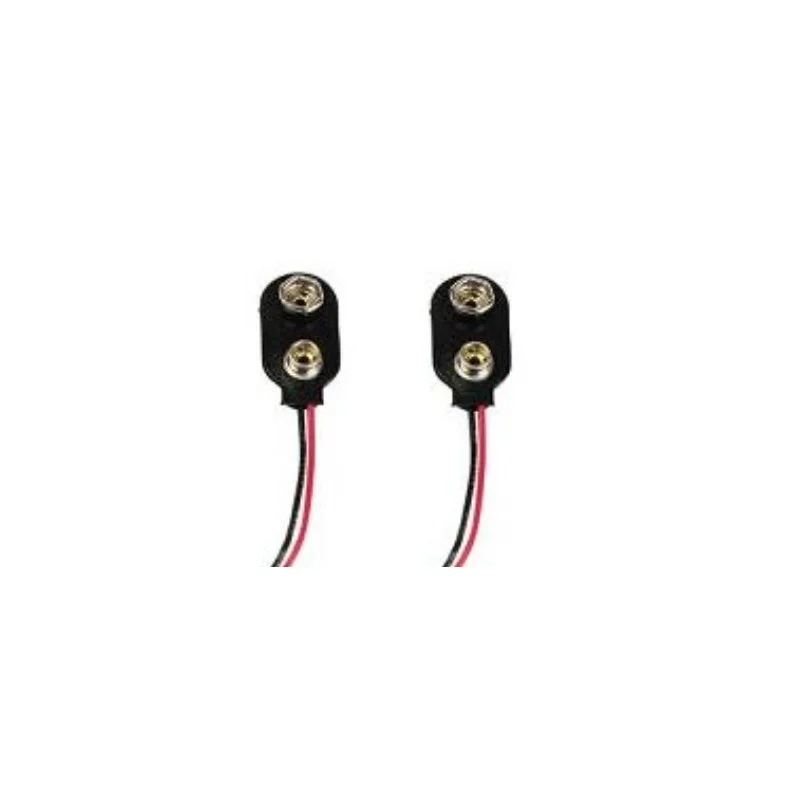 2 CONTACTS A PRESSION POUR PILE 9V PLASTIQUE SOUPLE (6080) Haute Qualité