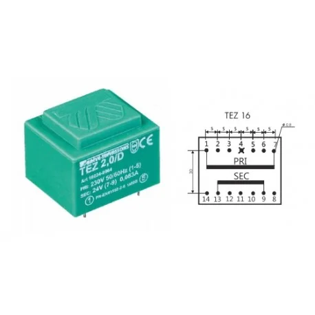 TRANSFO MOULE ENTREE 230V SORTIE 1X24V 16VA 1X0,66A 47X57X39mm (100150) Affaire À Saisir