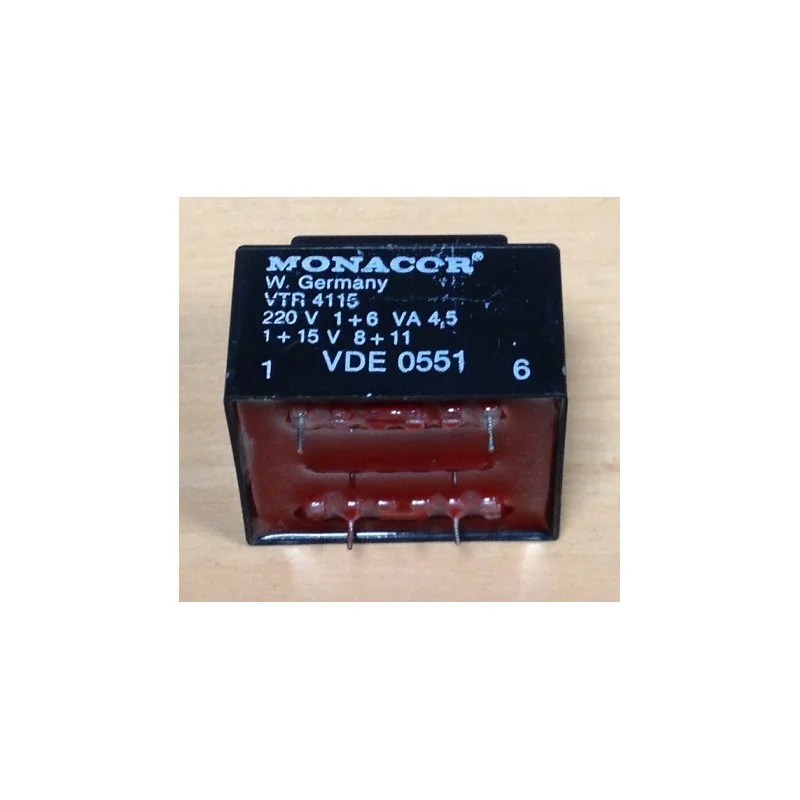 Jusqu'à Épuisement Des Stocks TRANSFORMATEUR MOULE ENTREE 220V SORTIE 1X15V 4,5VA 1X0,3A 45x38x32mm