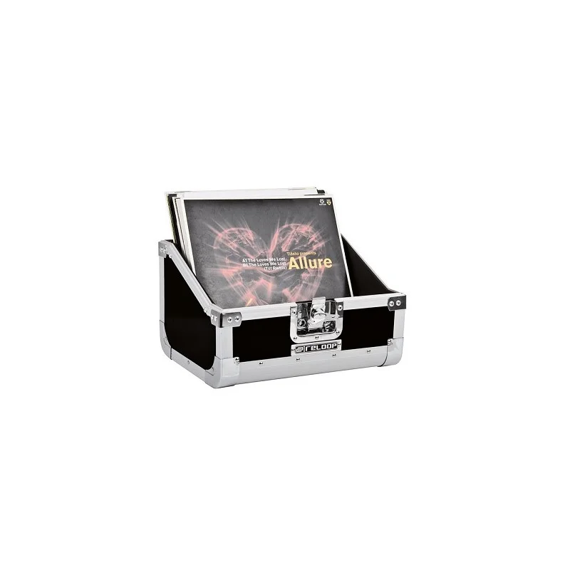 FLIGHT CASE NOIR POUR 80 VINYLES 50/50 SLANTED RELOOP Dernière Chance