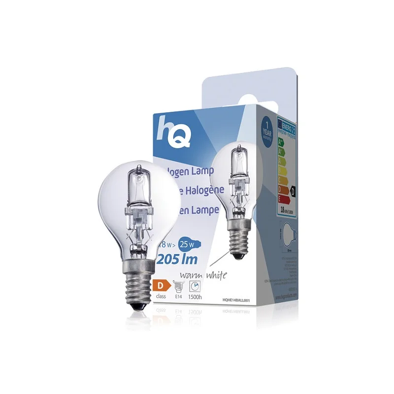 LAMPE HALOGENE BOULE 230V 18W 205 LUMENS 2800°K E14 Achetez Aujourd'hui