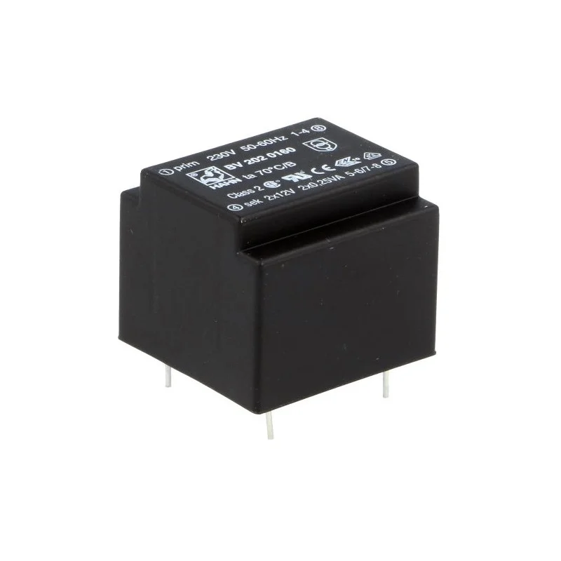 Prix Choc TRANSFORMATEUR MOULE ENTREE 230VAC SORTIE 2X12VAC 2X0.021A 0.5VA (80120)