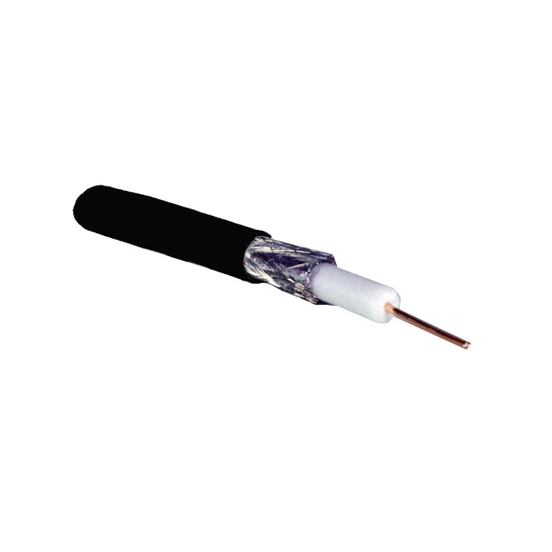 BOBINE 50 METRES CABLE 17VAT COAXIAL ANTENNE NOIR TV SATELLITE 75 OHMS 6,8mm Marque