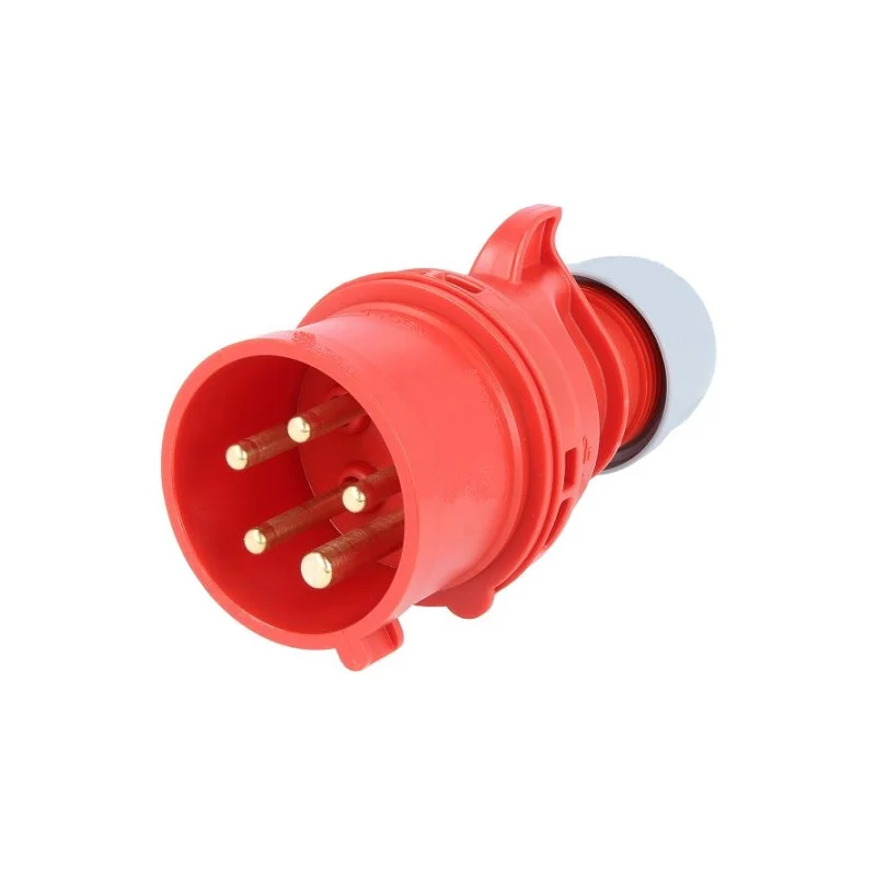 FICHE MALE 5 POLES P17 (3P+N+T) ROUGE 380V 16A PCE (160220) Jusqu'à Épuisement Des Stocks