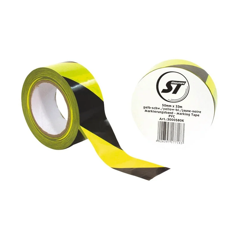 Achat Immédiat RUBAN DE MARQUAGE JAUNE / NOIR 50mm X 33 METRES
