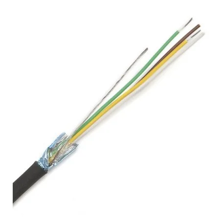 Acheter Direct BOBINE 50 METRES CABLE NOIR 4 CONDUCTEURS 0.22mm² + MASSE (RUBAN ALU)