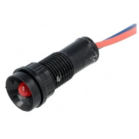VOYANT LED ROUGE 12V AC/DC 12mm IP40 (6080) Nouveauté