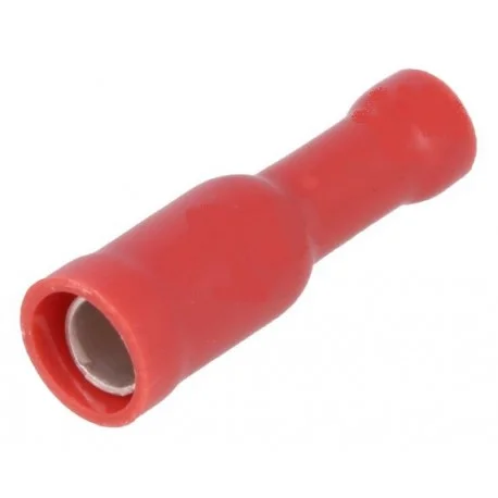 10 COSSES RONDES CYLINDRIQUES FEMELLE 4mm ROUGE 0.5-1.50mm² (6080) Haute Qualité