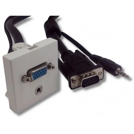 Achetez Aujourd'hui PLASTRON EMBASE VGA FEM + JACK 3.5mm FEM - CORDON VGA+JACK MALE 10M (120180)