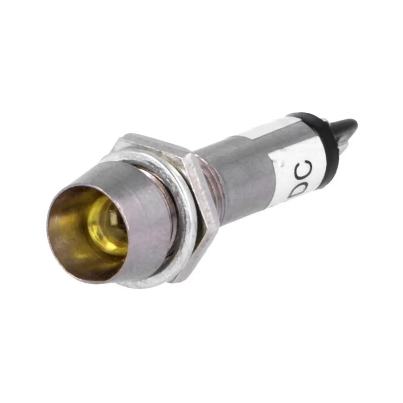VOYANT LED JAUNE 12Vcc METAL 8.2mm IP40 (6080) Produit De Marque