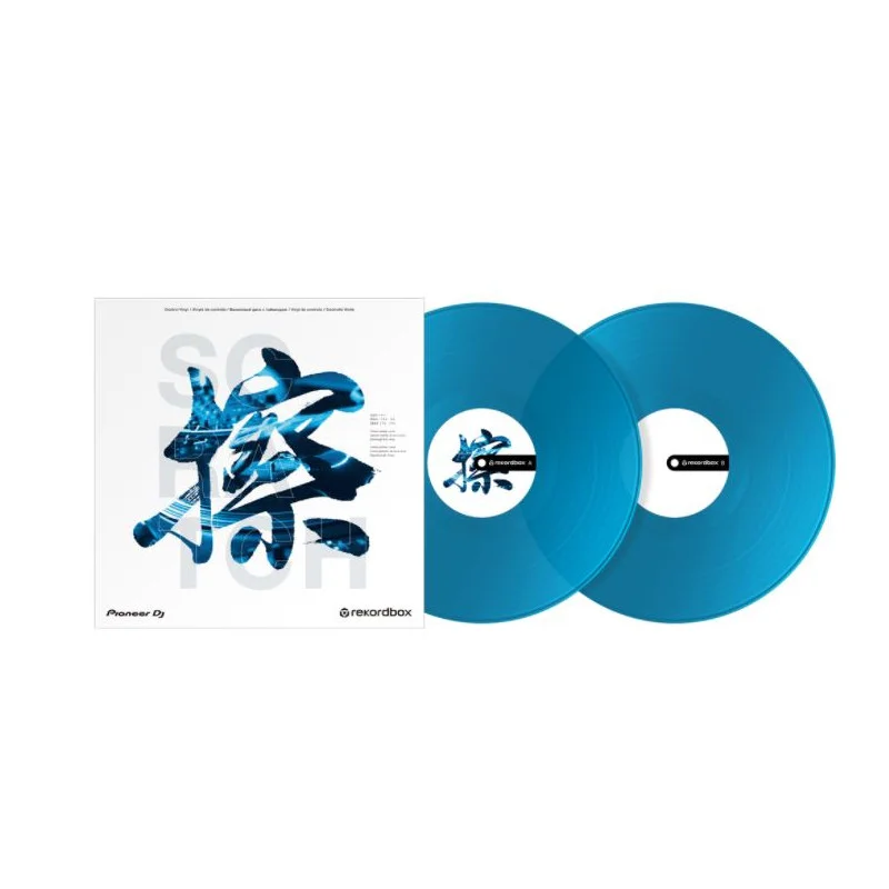 PAIRE DE VINYLES BLEUS REKORDBOX DJ Authentique