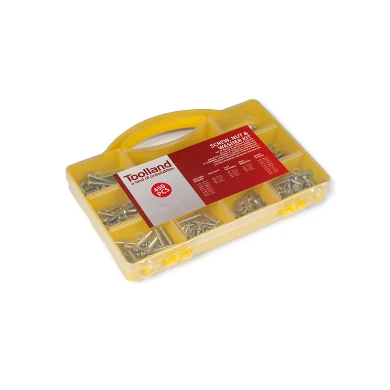 Livraison Express JEU DE VIS, ÉCROUS & RONDELLES - 450 pcs TOOLLAND