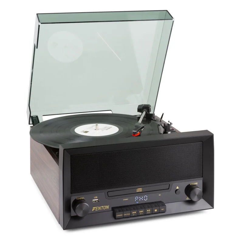COMBO PLATINE DISQUE + LECTEUR CD, 60‘S BOIS FENTON Pas Cher