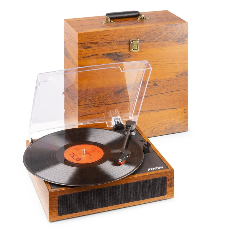 PLATINE DISQUE, AVEC VALISE DE RANGEMENT EN BOIS FENTON Populaire