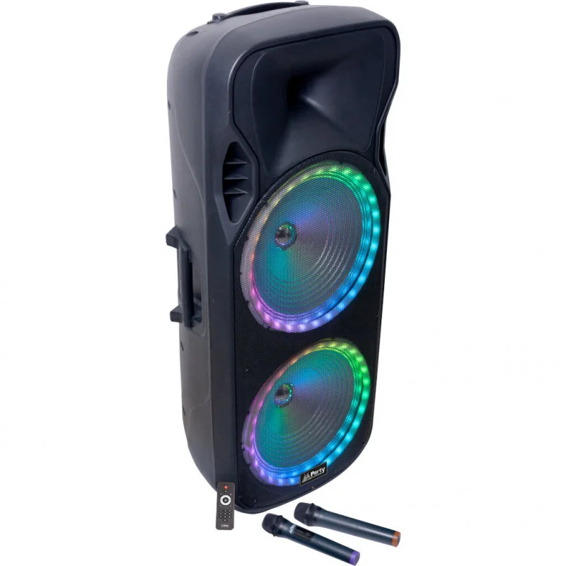 ENCEINTE PORTABLE 2 x 15‘‘ - 900W AVEC USB, SD, micro-SD, BLUETOOTH PARTY Expédié Aujourd'hui