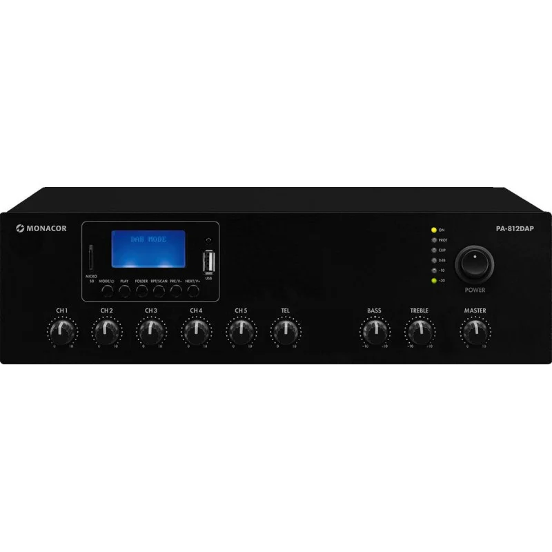 AMPLIFICATEUR PUBLIC ADRESS, 120 W, 100 V, 8 OHMS, MIXEUR, CLASSE D MONACOR Soldes