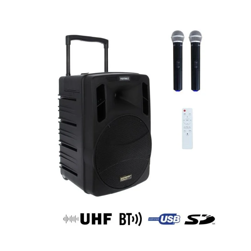 Acheter Direct SONO PORTABLE 250W + 2 MICROS LECTEUR MULTIMEDIA POWER