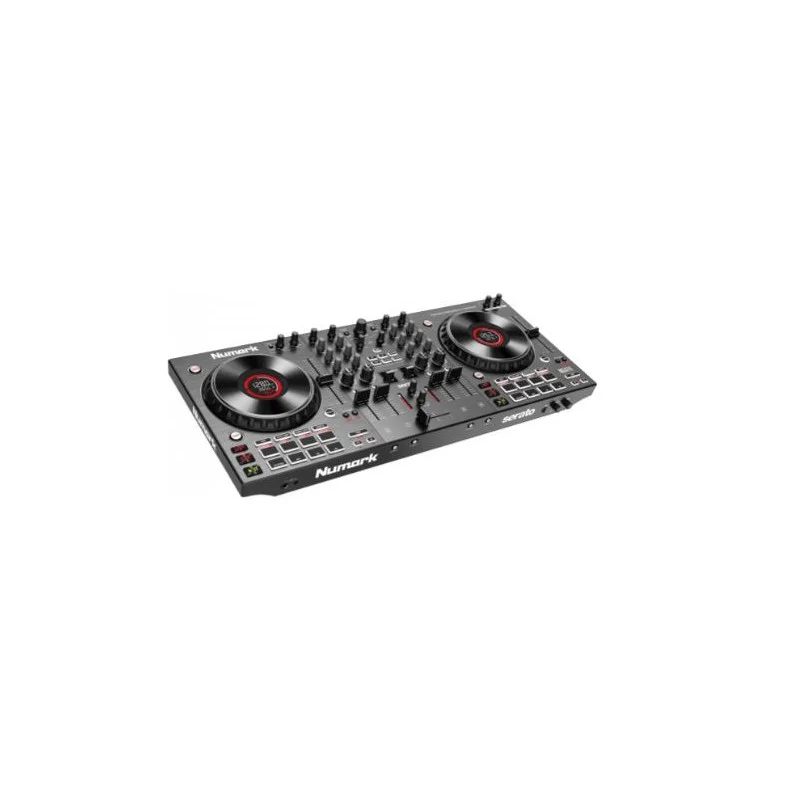 Top Vente CONTROLEUR NUMARK 4 VOIES + ECRAN + CARTE SON USB NS 4 FX