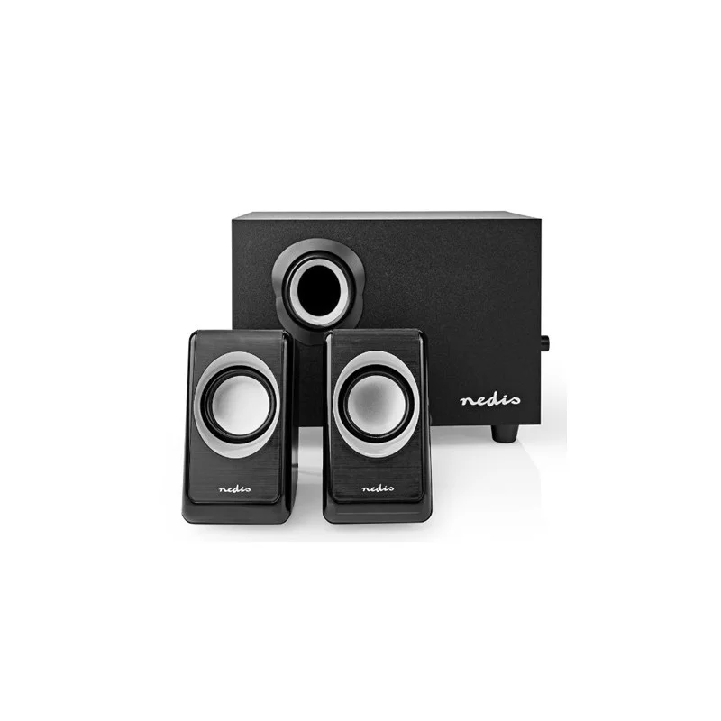 Jusqu'à Épuisement Des Stocks PAIRE D‘ENCEINTES MULTIMEDIA NOIR/ARGENT 2.1 33 W 3.5 MM MALE USB NEDIS
