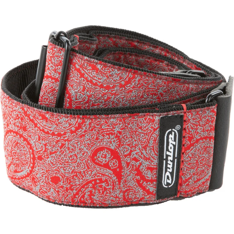Achetez Aujourd'hui COURROIE DUNLOP JACQUARD BLACK PAISLEY RED