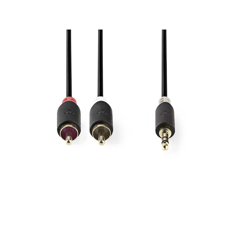 Acheter En Ligne CORDON AUDIO JACK STEREO 3,5mm MALE - 2 X RCA MALES 2 METRES