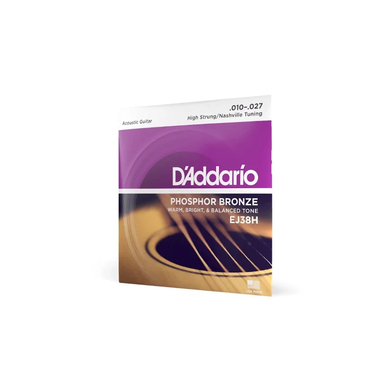 D‘ADDARIO EJ38H PHOSPHOR BRONZE HIGH STRUNG/NASHVILLE TUNING 10-27 Meilleur Choix
