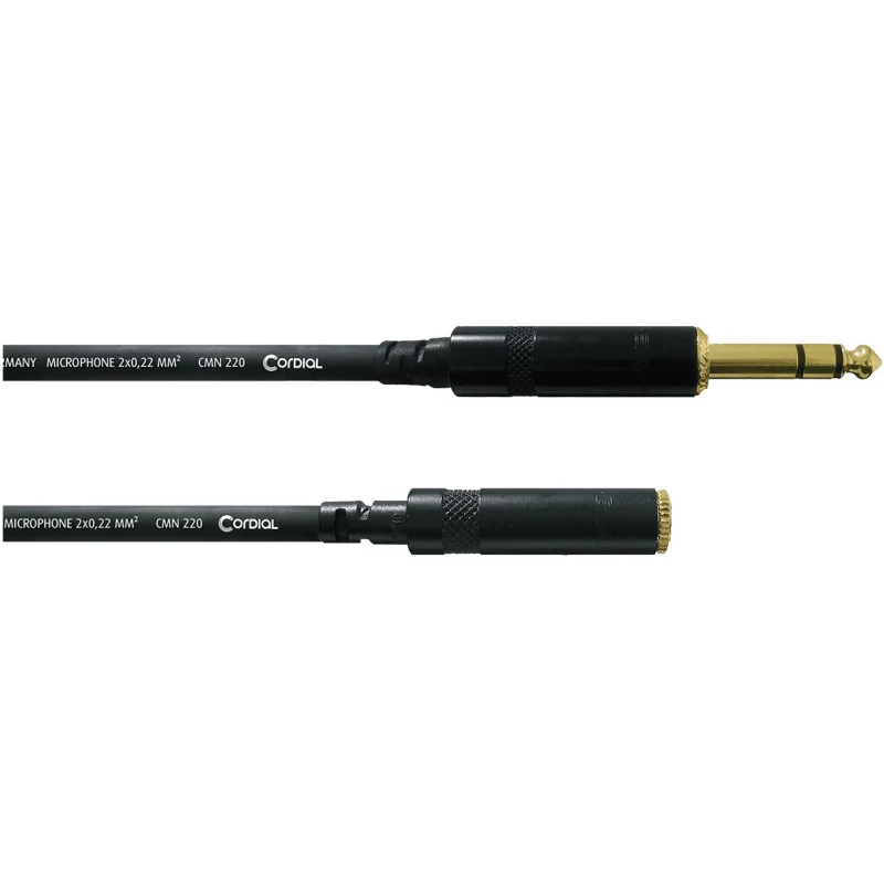 Certifié MINI-JACK / JACK - RALLONGE STÉRÉO FICHES REAN 6,35 MM / 3,5 MM CORDIAL