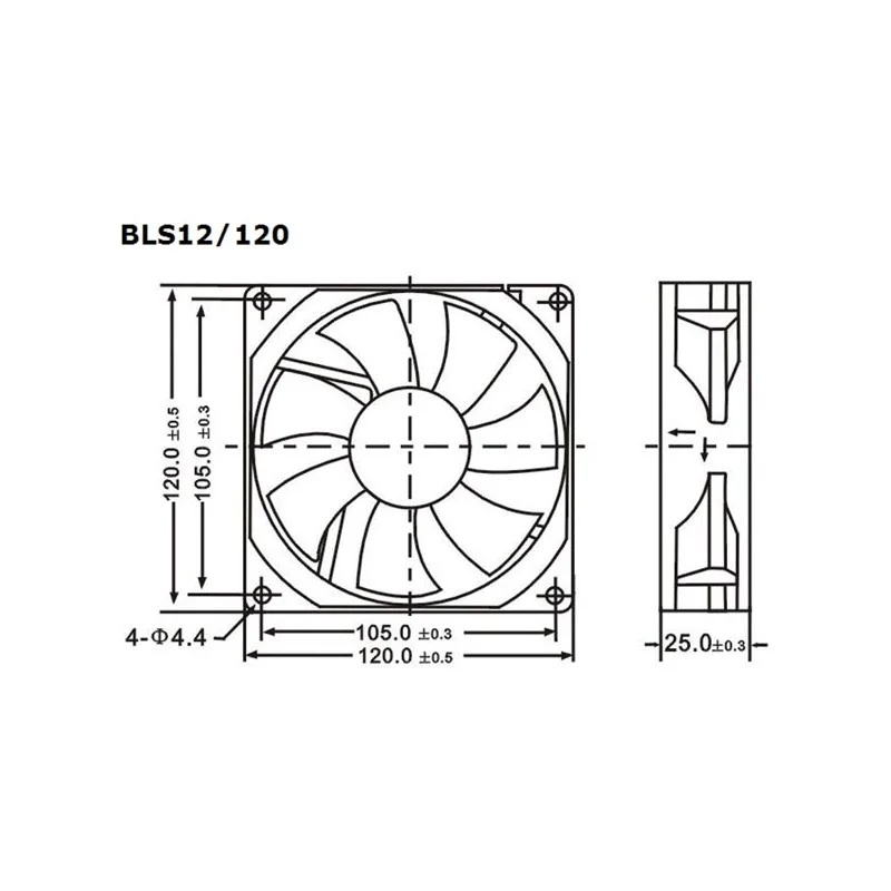 VENTILATEUR 12VCC 0.28A 120X120X25MM 126.5M³/H 35.5DB Paiement Sécurisé