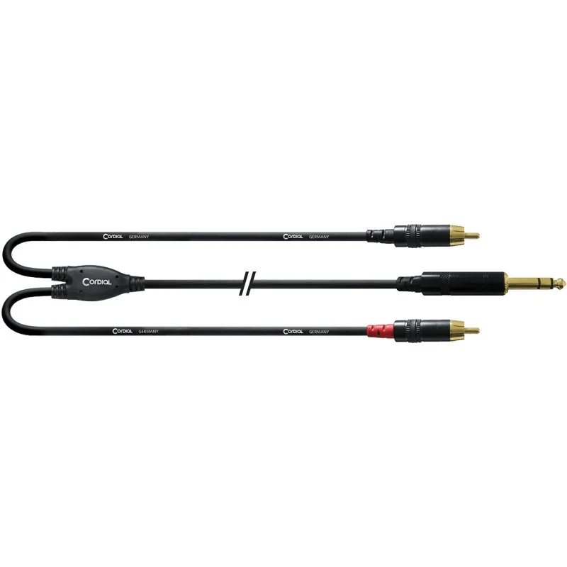 JACK / RCA - FICHES REAN 1X 6,35 MM STÉRÉO / 2X RCA - 90 CM Meilleur Choix