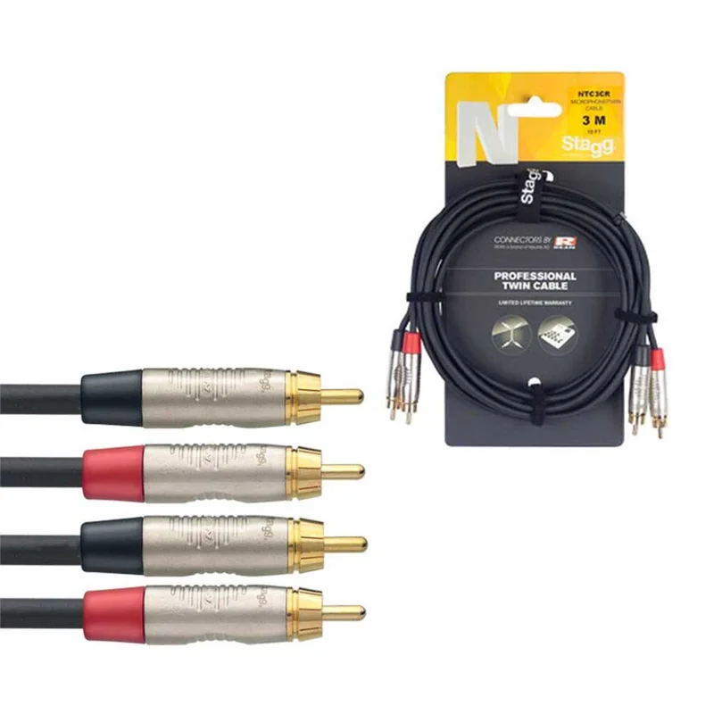 Câble bretelle, RCA/RCA (m/m), 3 m Stagg Prix Promo
