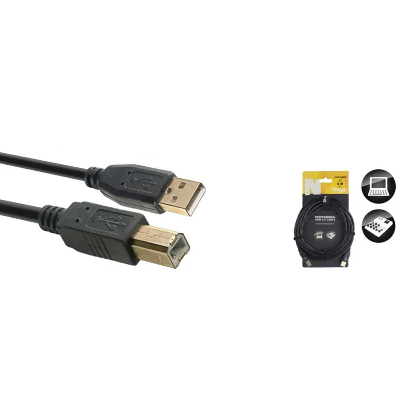Câble USB 2.0, USB A/USB B (m/m), 5 m Stagg Vente Flash