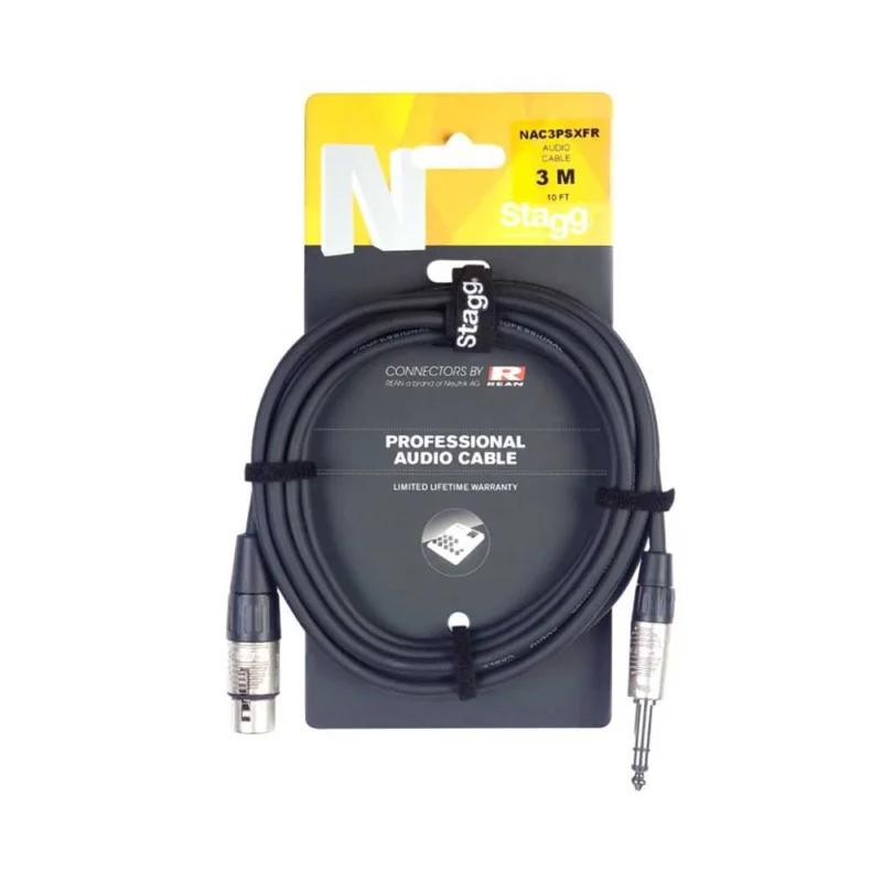 Série N, câble audio, jack/XLR (m/f), stéréo, 3 m Stagg Meilleure Vente