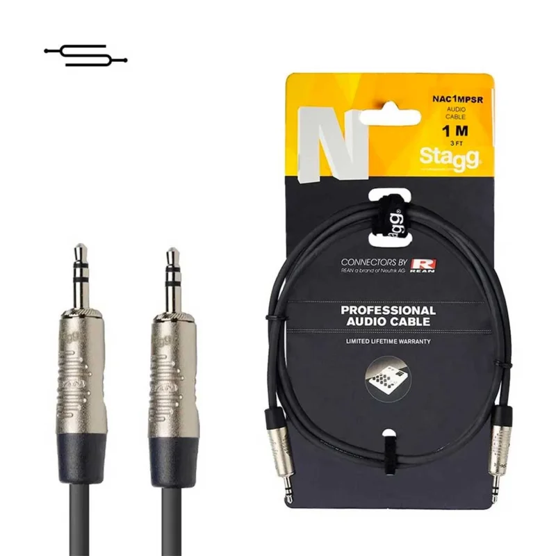 Série N, câble audio, mini jack/mini jack (m/m), stéréo, 1 m Stagg Prix Bas