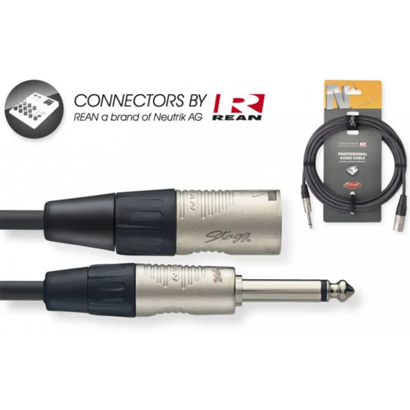 Dernier Modèle Câble audio professionnel – jack mono/XLR M, série Stagg