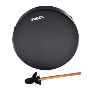 Prix Promo Tambour Chamane 16" (40cm) peau nappée noire ROOTS