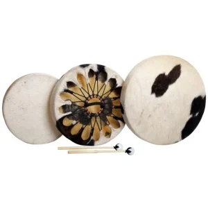 Promotion Tambour chamane - Peau de vache avec poil - 14"