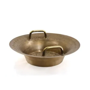 Haute Qualité Bol taoïste cracheur d‘eau avec 2 poignées - Ø 43 cm - aspect bronze - STELLAR