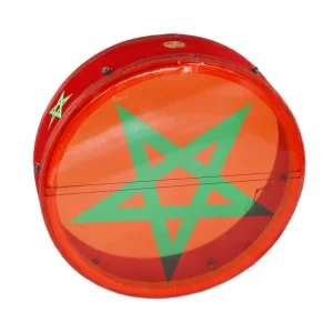 Bendir peau plastique 35 cm - avec drapeau du Maroc Haute Qualité