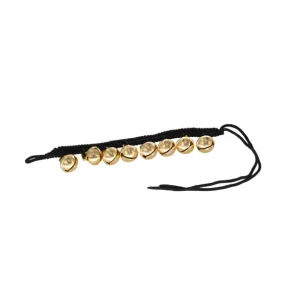 Bracelet de cheville sur corde noire gros grelot DF - l‘unité Quantité Limitée