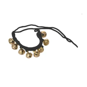Offre Limitée Bracelet de cheville sur corde noire petit grelot DF - l‘unité