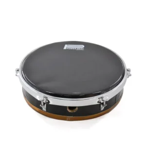 Bendir Pro réglable - Noir - Liseré doré - Cercle métal - Peau plastique 33cm - Maroc Haute Qualité