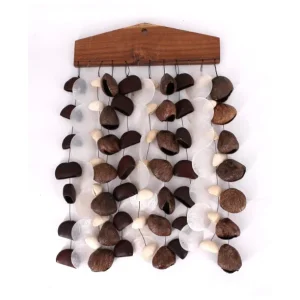 Chimes graines pangi, entada, kenari et coquillage 25cm Prix Bas