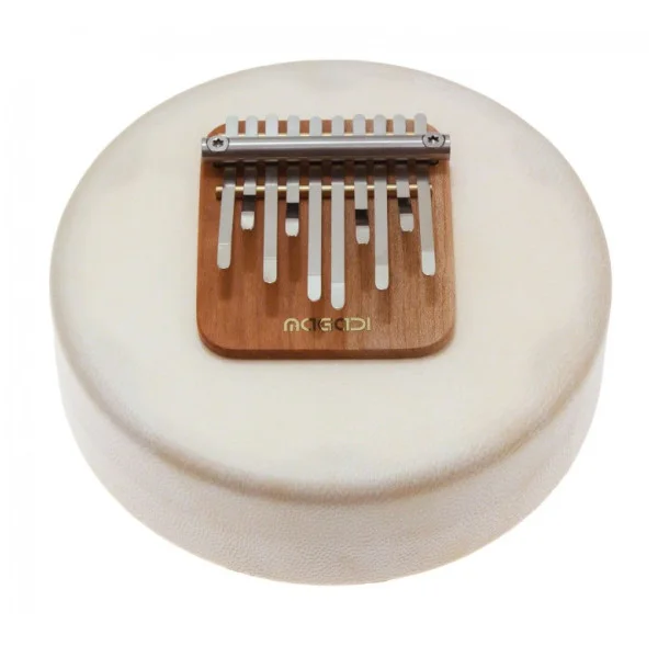 Achat Immédiat Moon kalimba sur peau naturelle réglable - 10 lames - Penta Am - housse incluse - Magadi