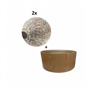 Meilleur Choix Pack Cadre Ash Wood pour tambour (chamane) double peau 30" + 2 peaux de vache avec poils