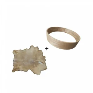 Pack Cadre Ash Wood pour tambour sur cadre (chamane) 20" + peau de cerf 80cm Dernière Chance