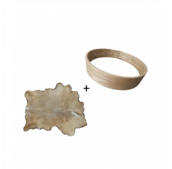 Pack Cadre Ash Wood pour tambour sur cadre (chamane) 20" + peau de cerf 80cm Dernière Chance