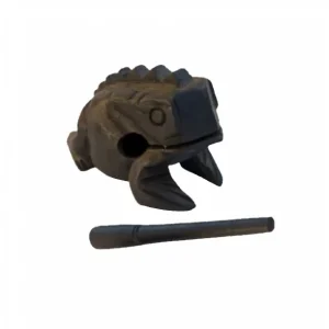 Grenouille Guïro en bois noir / marron - 10 cm - Roots Percussions Prix Choc
