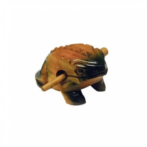 Achetez Aujourd'hui Grenouille Guiro Woodblock - 14 cm - en bois peint et vernis + batte